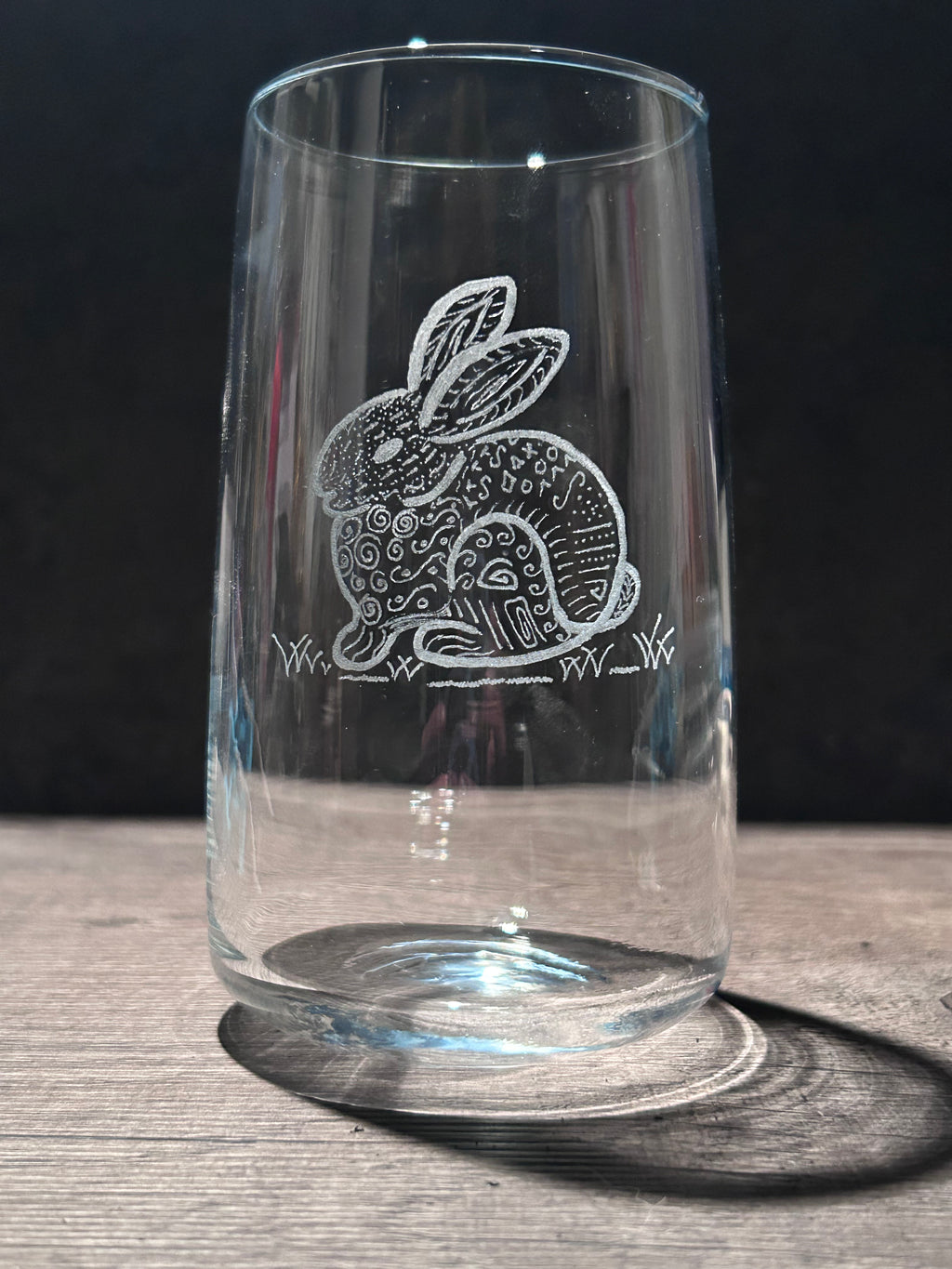 Patterned Bunny Highball glass