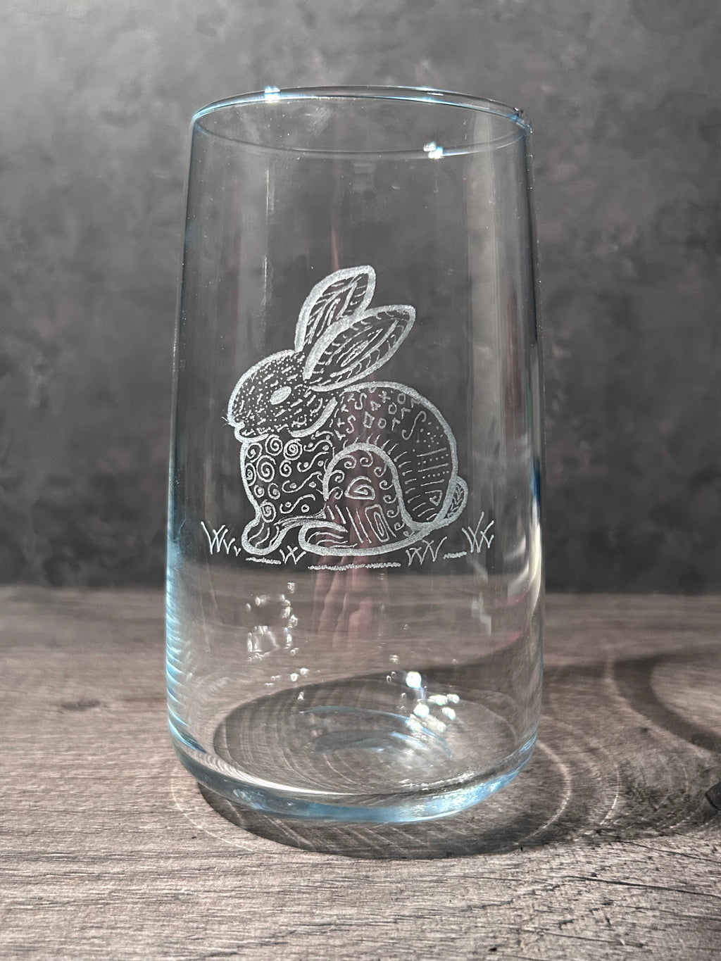 Patterned Bunny Highball glass