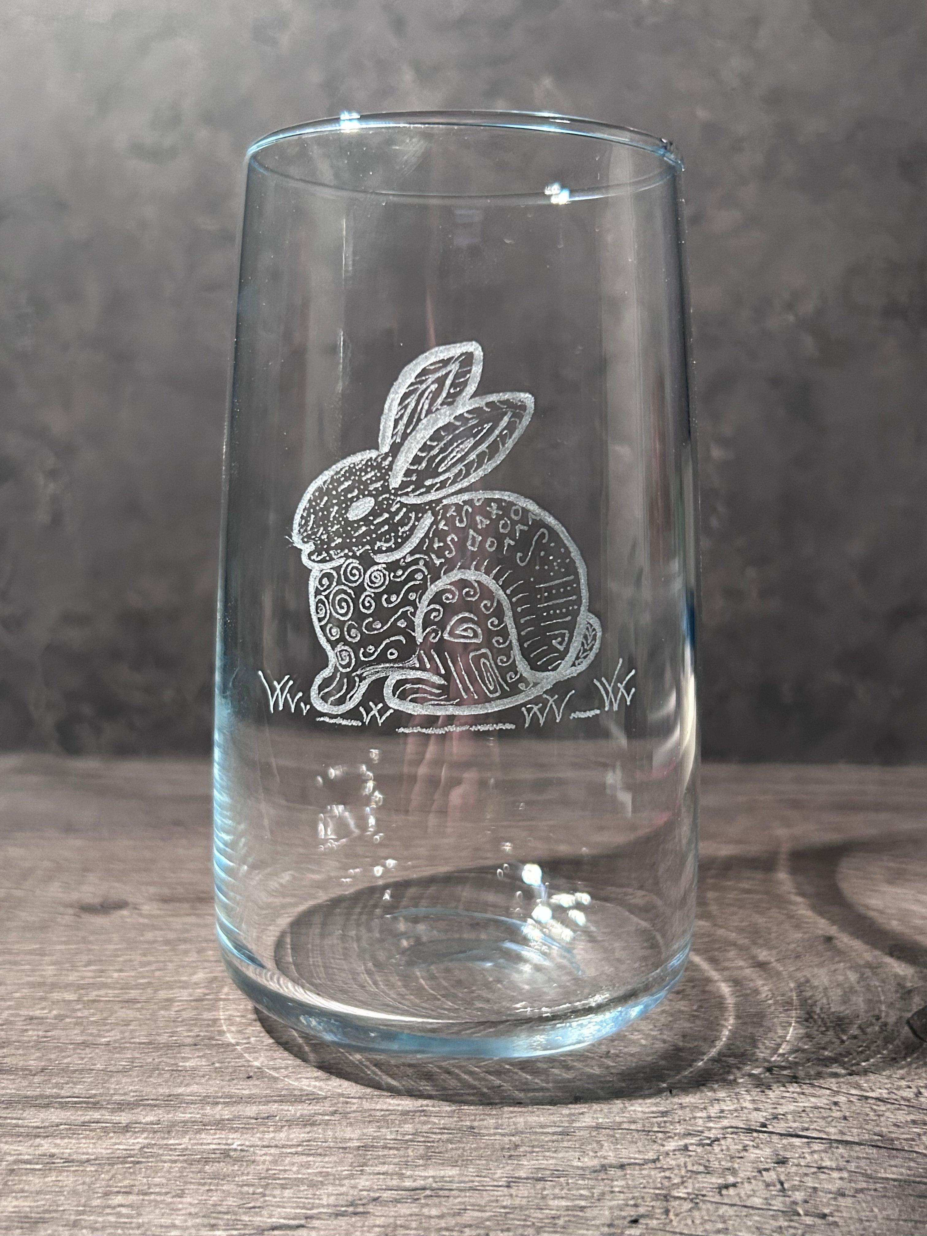 Patterned Bunny Highball glass