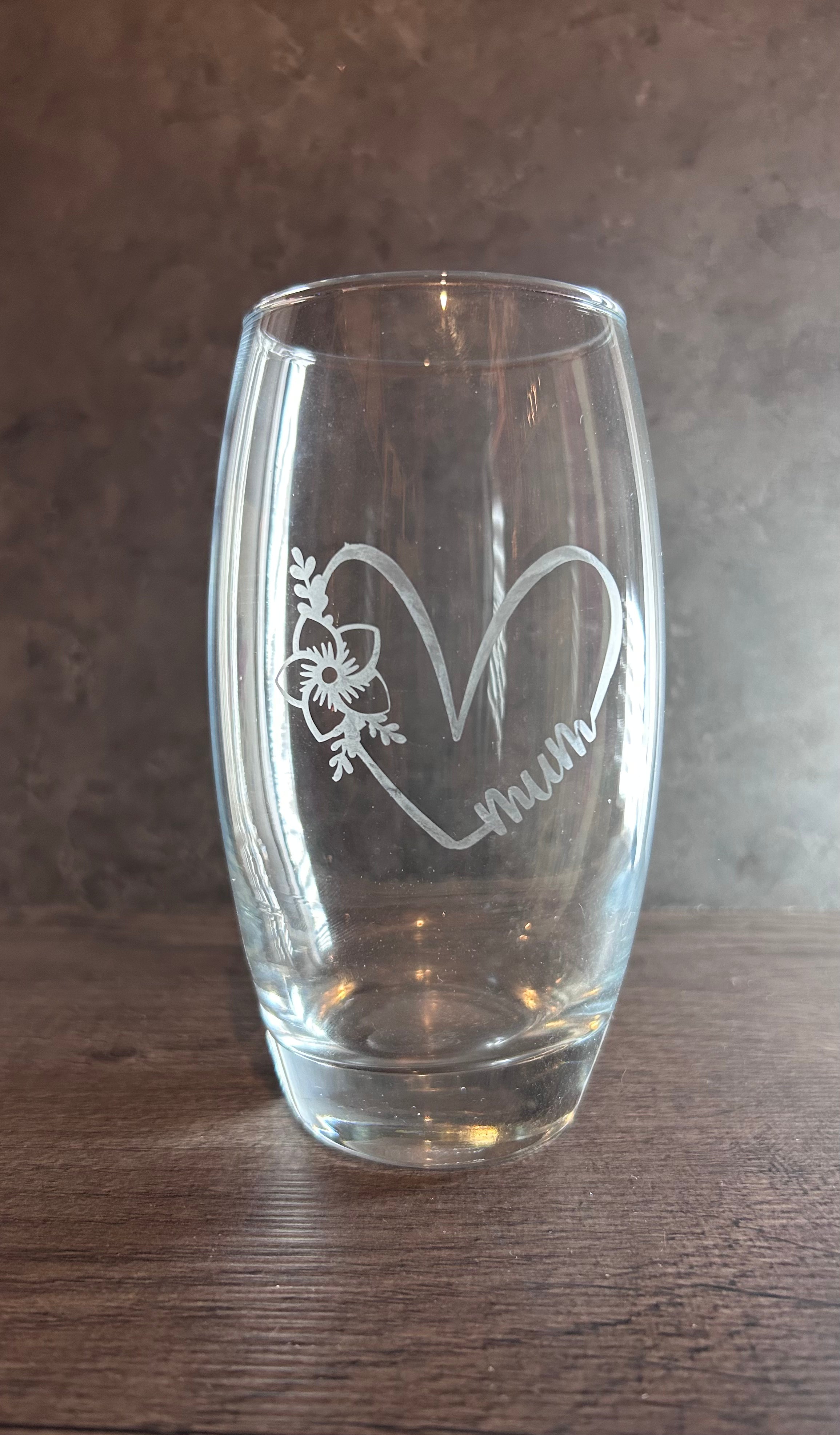 Mum <3 - Curved High ball glass